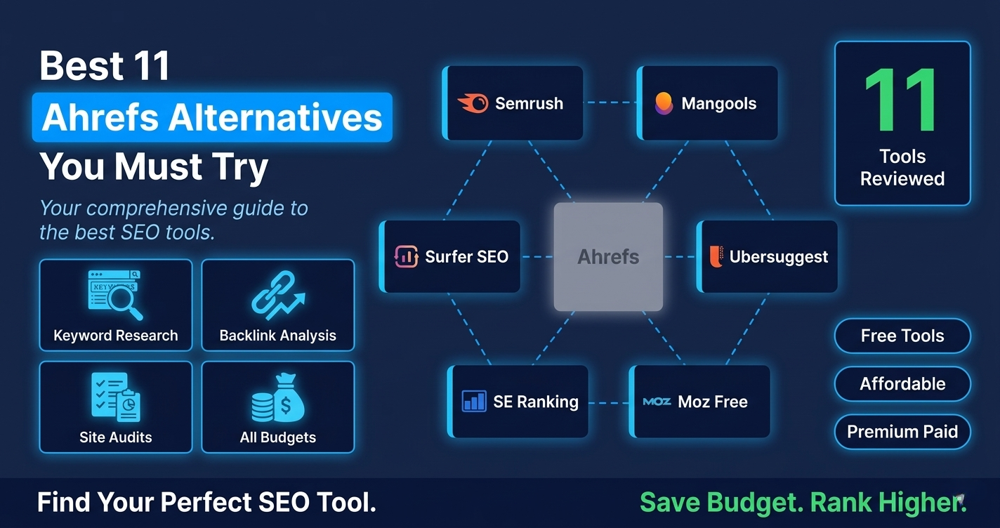 Best Ahrefs alternative SEO tools comparison showing free paid and affordable options