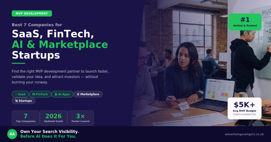 Best MVP Development Companies for SaaS FinTech AI and Marketplace Startups 2026