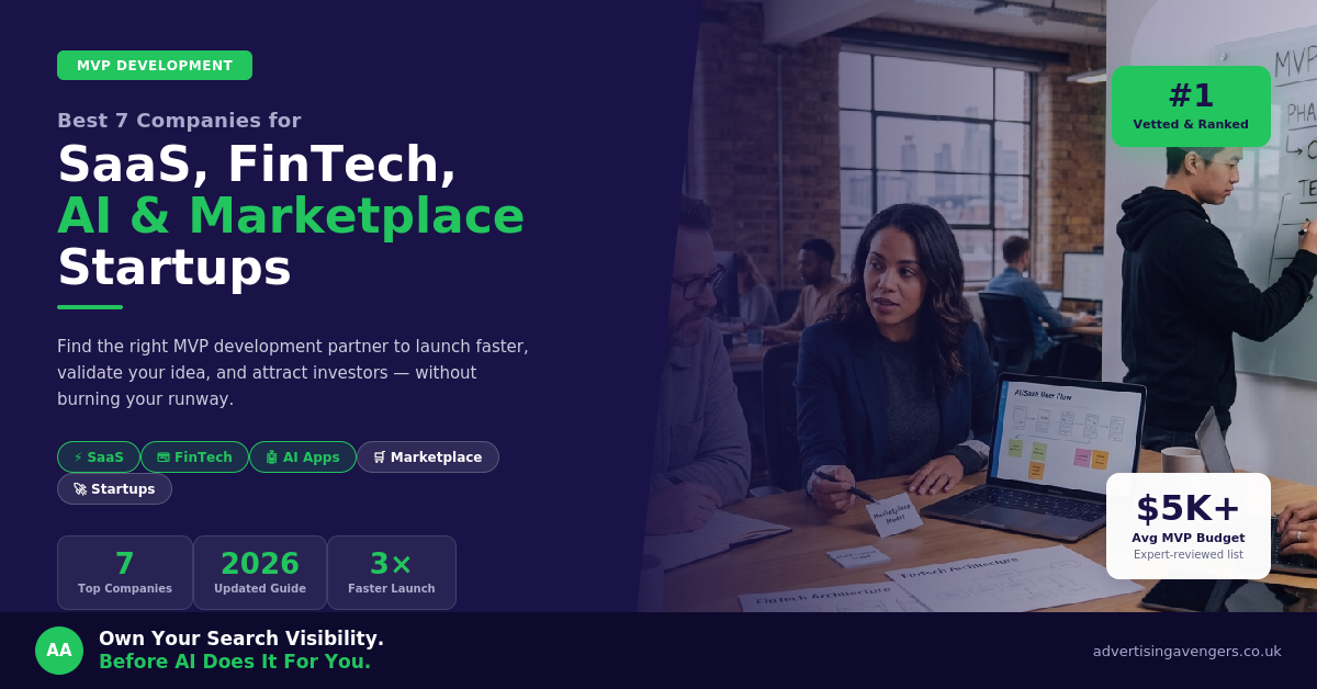 Best MVP Development Companies for SaaS FinTech AI and Marketplace Startups 2026